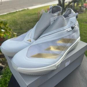 New Adidas Adizero Impact Turf Baseball Cleats Gold White Men's Size 10 IF8497